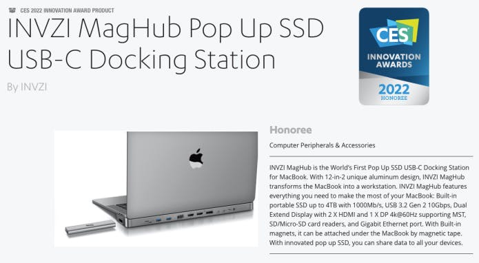 MagHub - MacBook用SSDマグネットドッキングステーション登場