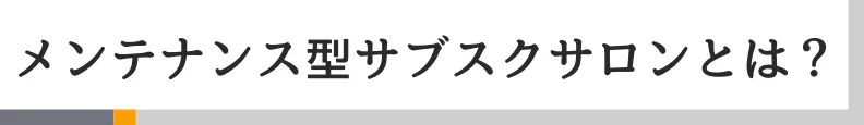 ◆メンテナンス型サブスクサロンとは