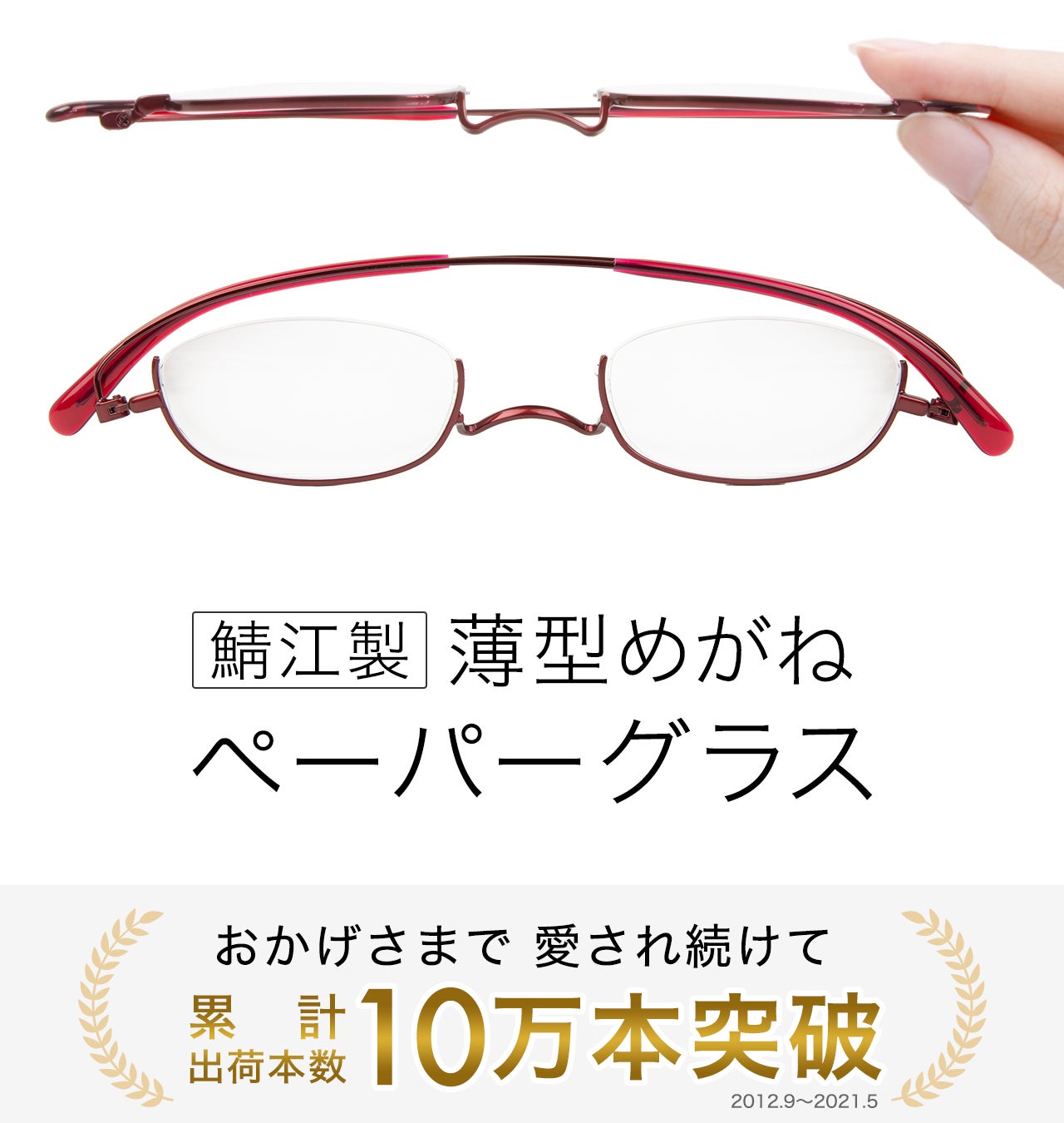 手帳に挟める】薄型・軽量・コンパクトな鯖江製 老眼鏡『ペーパー
