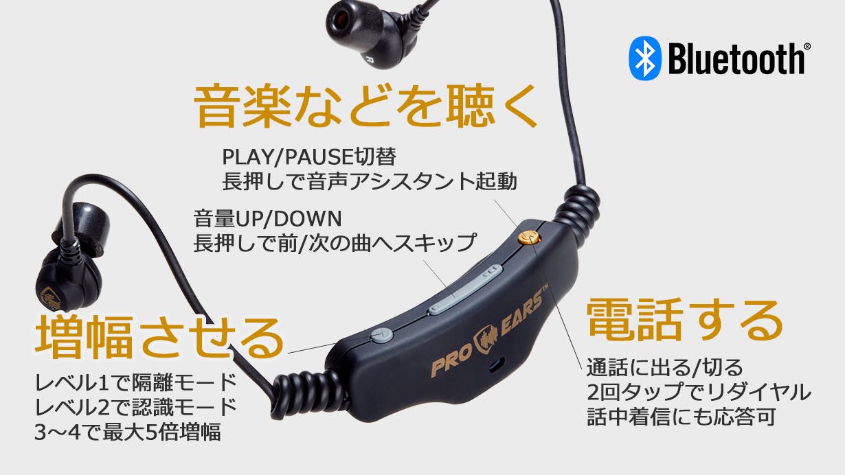 Pro Ears 電子聴覚保護イヤホン Stealth 28 (ステルス28) HTBT 聴覚保護具/集音器/ワイヤレスイヤホン 