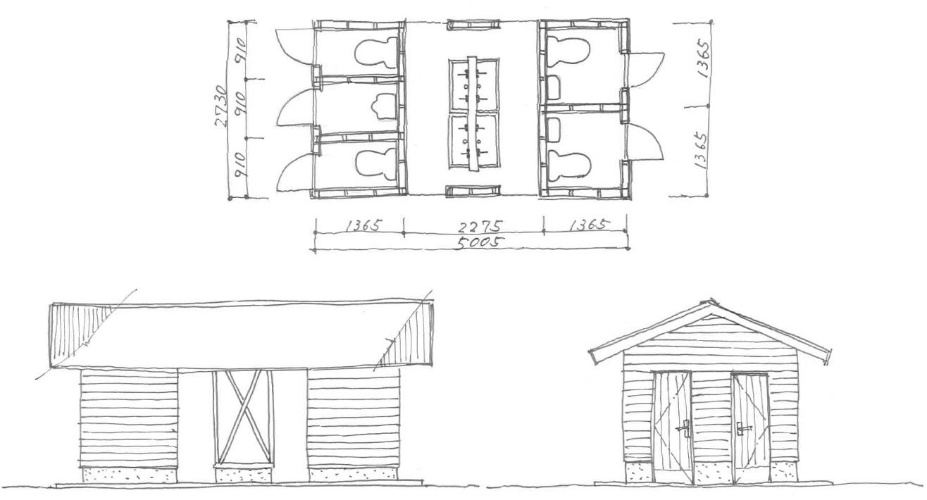炊事場&トイレ棟 完成予定図