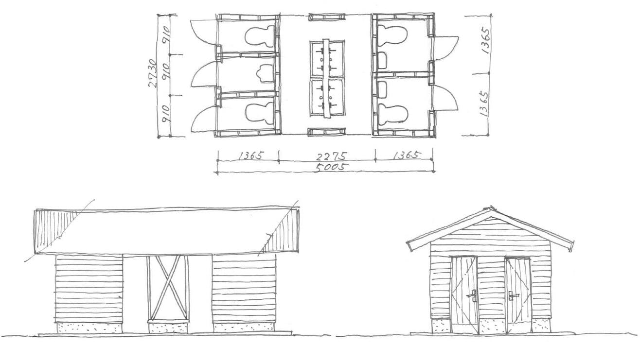 炊事場&トイレ棟 完成予定図