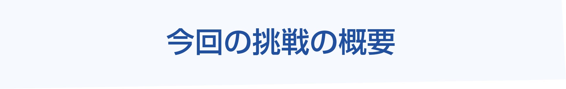 今回の挑戦の概要