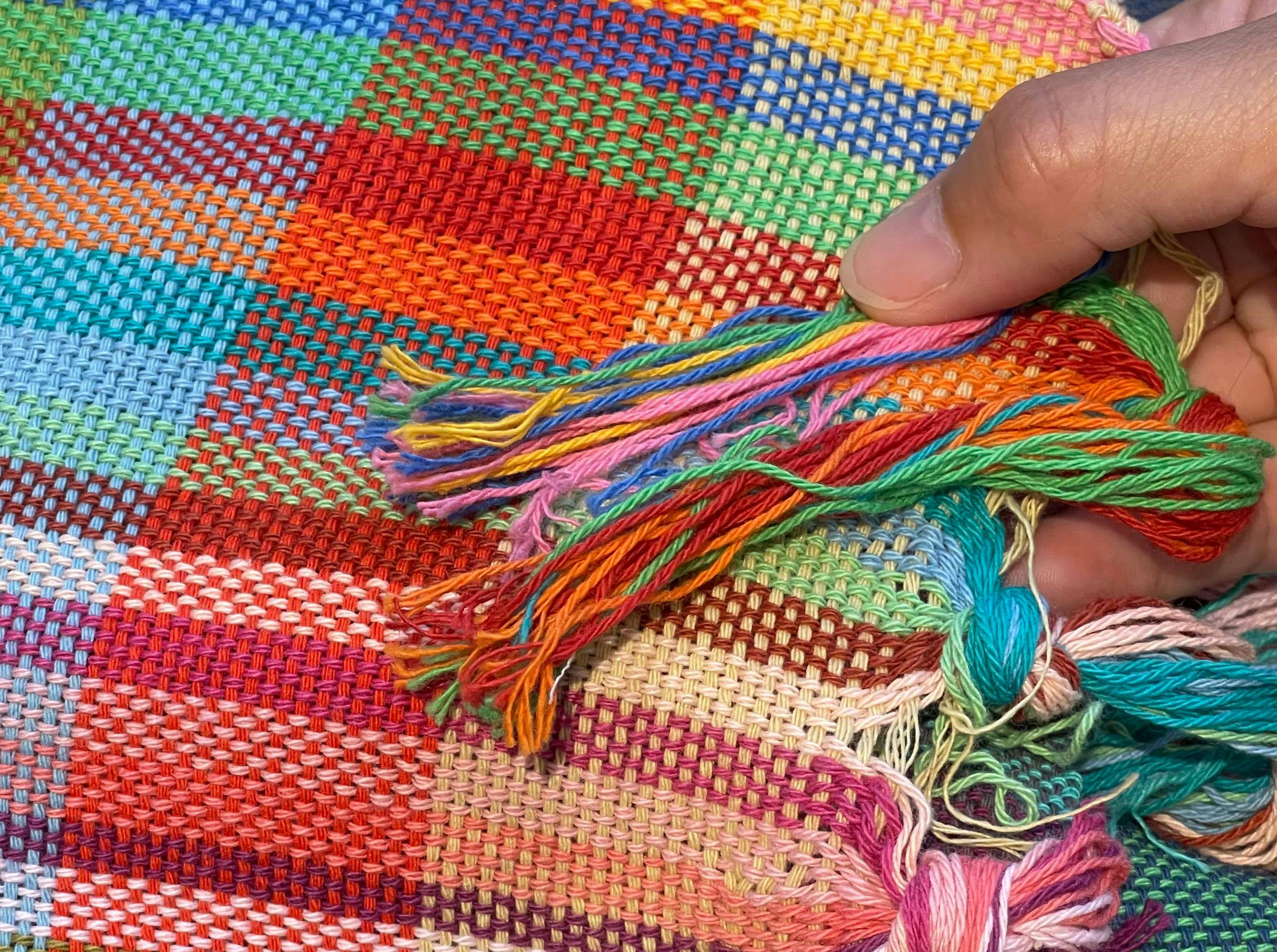 ハンドメイド フラットポーチ さをり織り 新色追加 - ショルダーバッグ