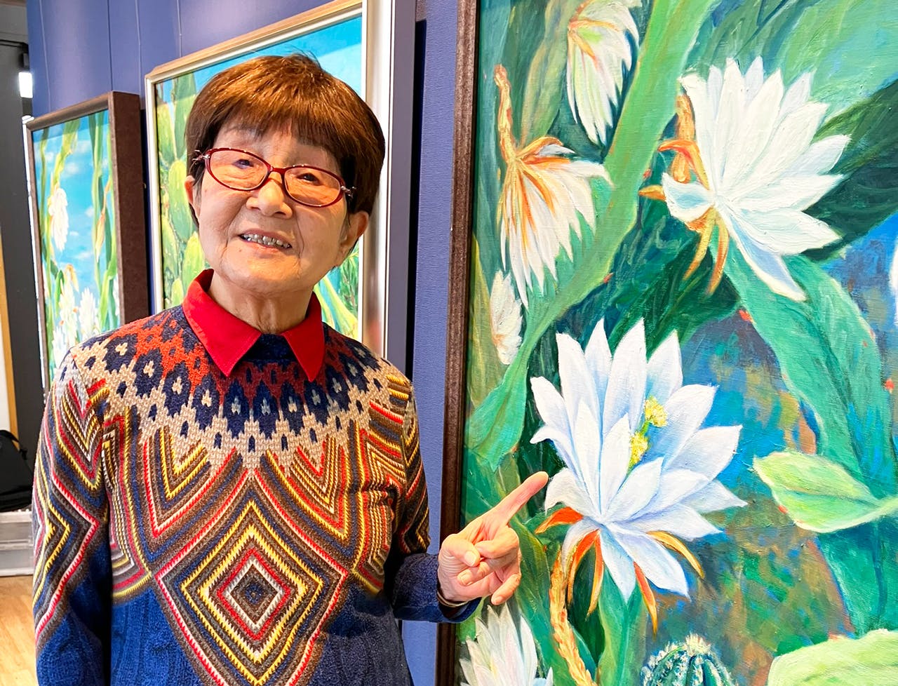 蓮の花「絵画」2L判サイズ原画 飲み込め