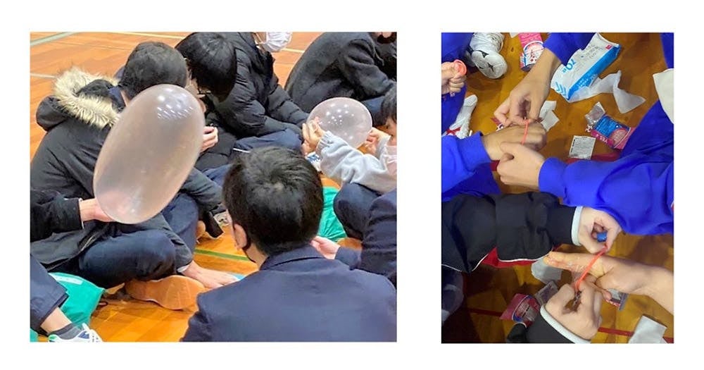 コンドームを学ぶ講演会の様子