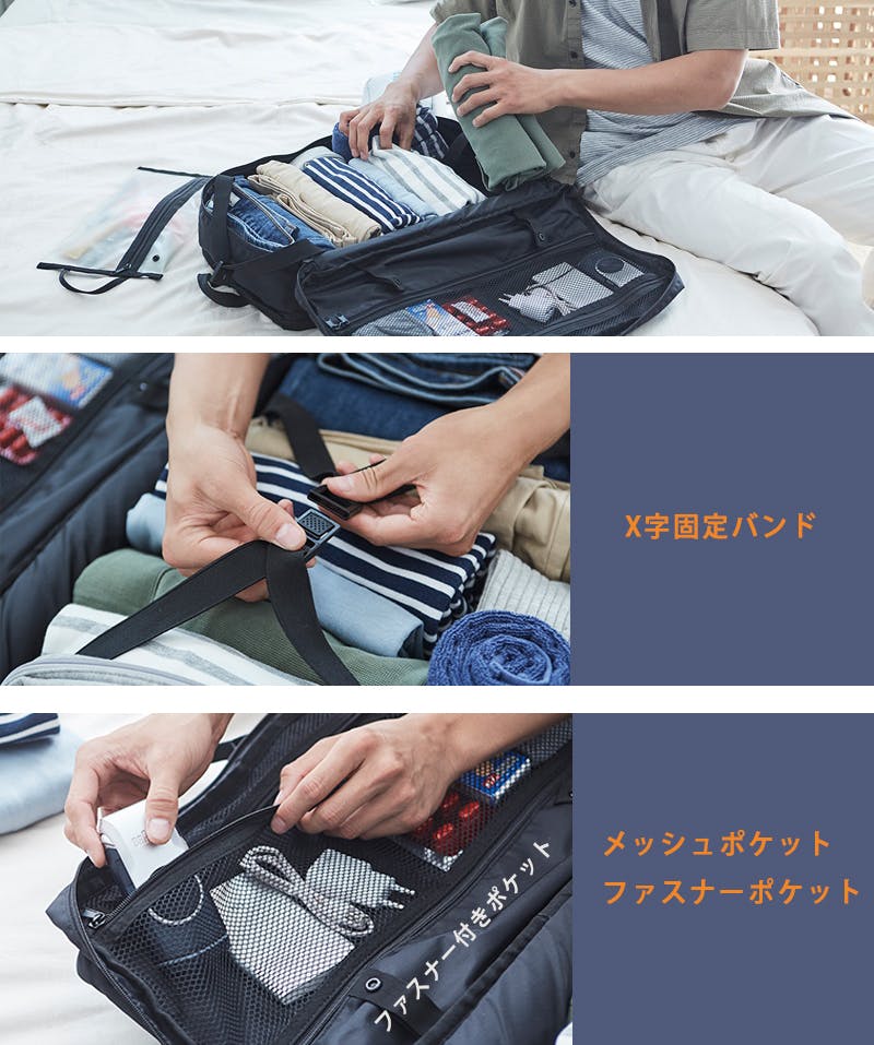 キャリーバッグのいらない簡単パッキングリュック3way Overnighter Campfire キャンプファイヤー