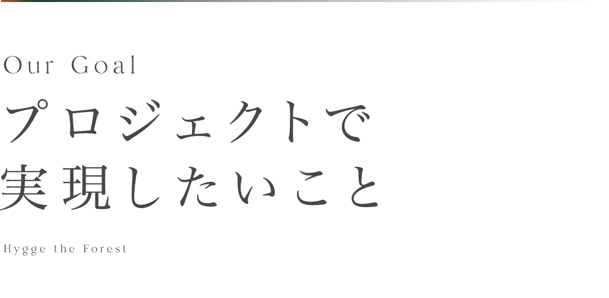 プロジェクトで実現したいこと