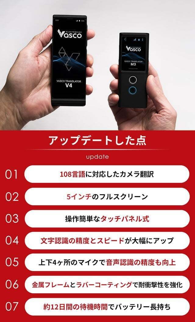 スイッチひとつで約200ヶ国で使える】音声文字認識など更に進化 