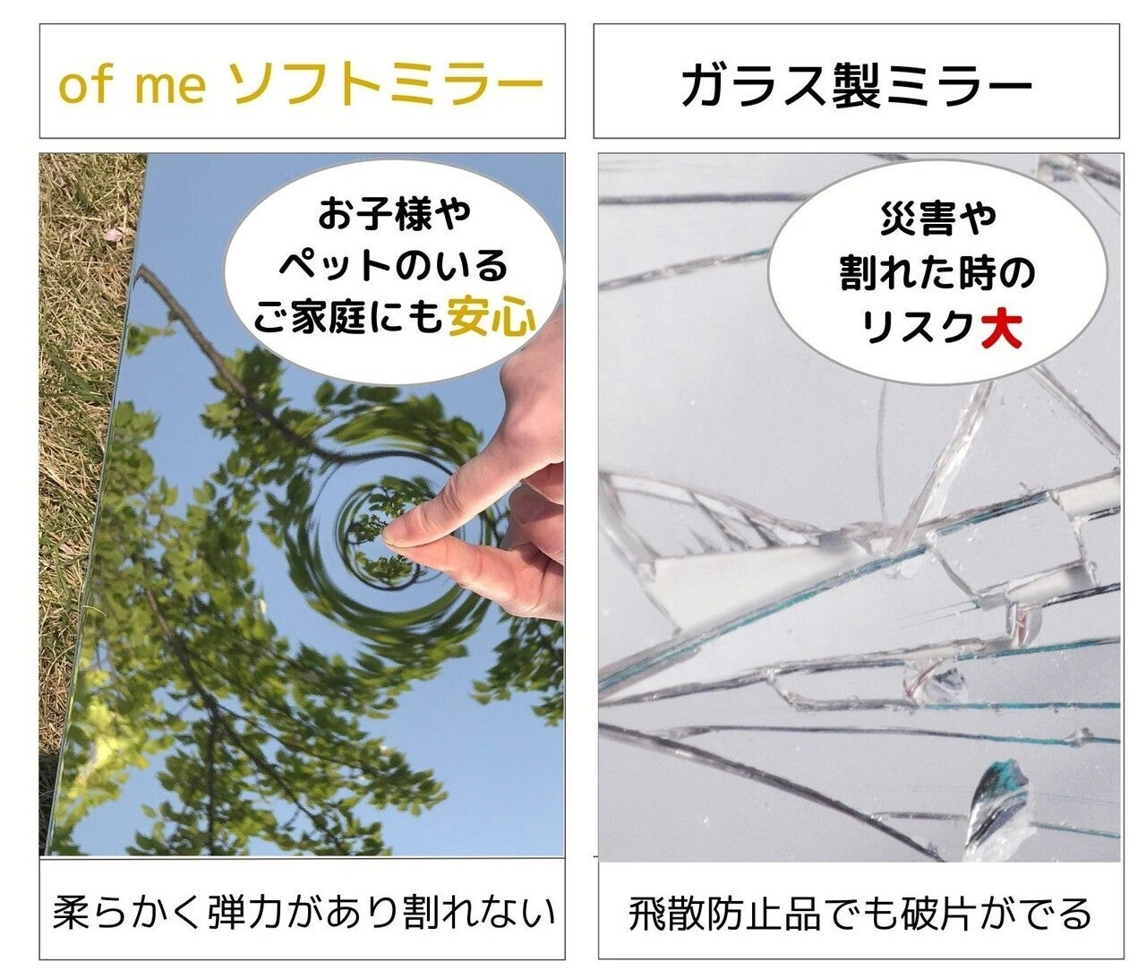 割れない！軽い！映りがきれい！「割れない鏡」を届けたい