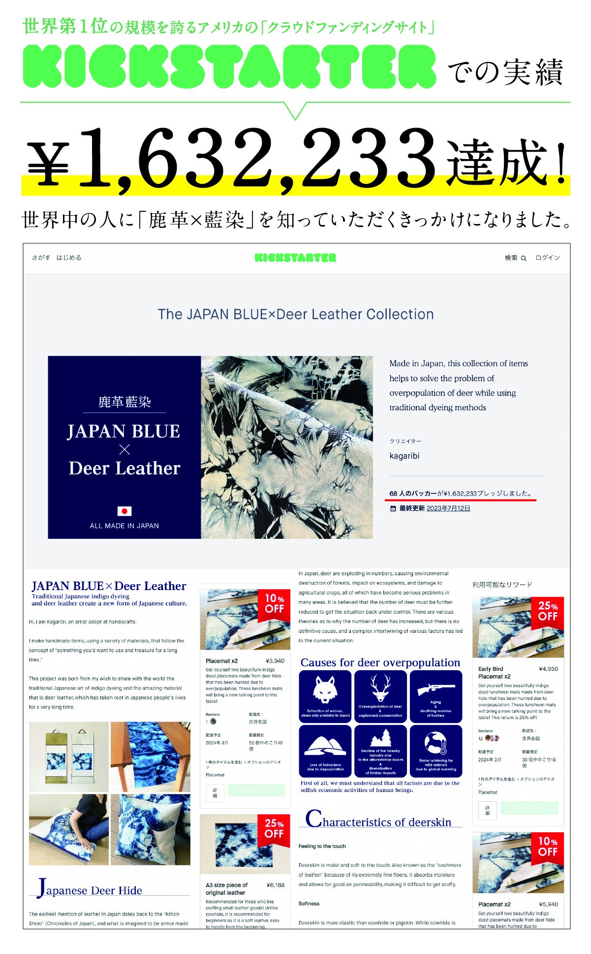 鹿革×藍染 ー Deer leather × JAPAN BLUE ー - CAMPFIRE (キャンプ