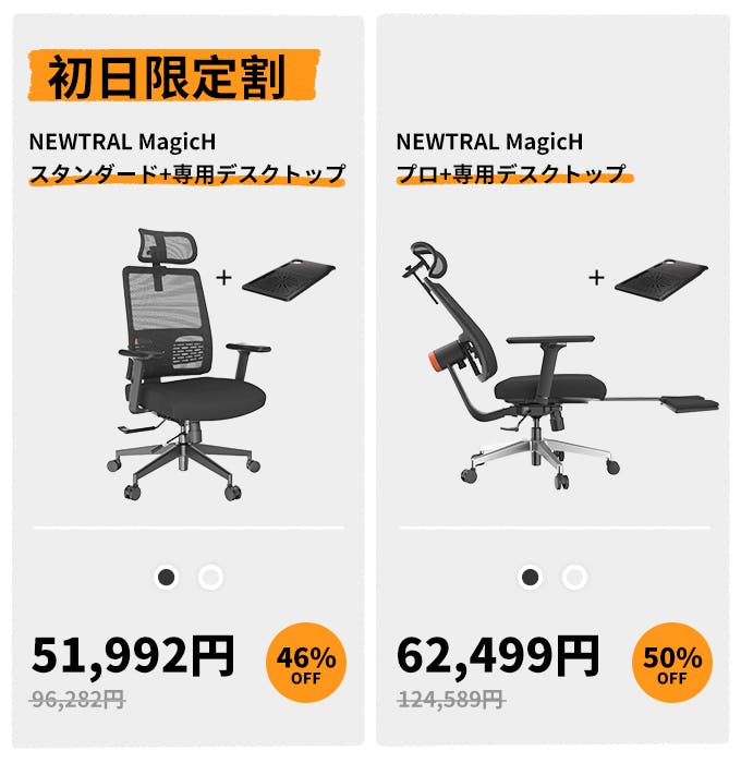 NEWTRAL MagicH ワークチェア　専用デスクトップ付き 5c271fc1db9d8f9f9a43fd342d7b56