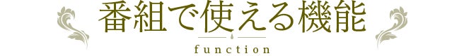 番組で使える機能