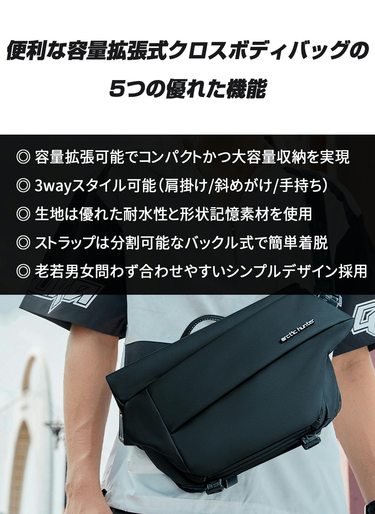 大容量収納と複数の仕切り付きポケットでスッキリ整理収納できるクロス