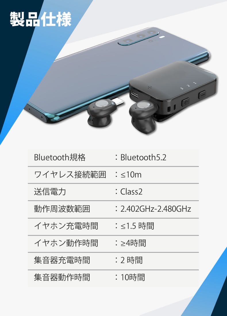 イヤホンが本体に収納できる集音器！斬新なデザインで簡単に使用可能