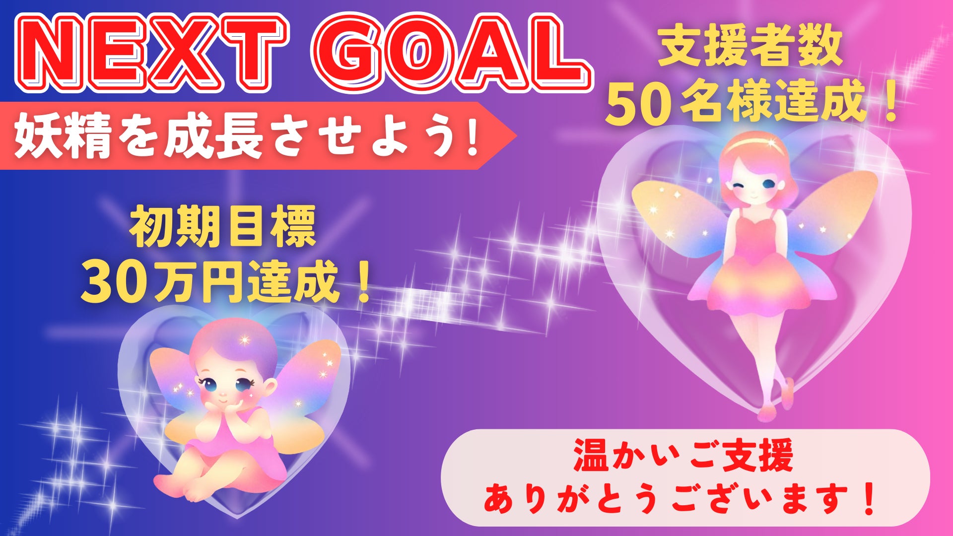 ネクストゴール支援者50名様!達成しました