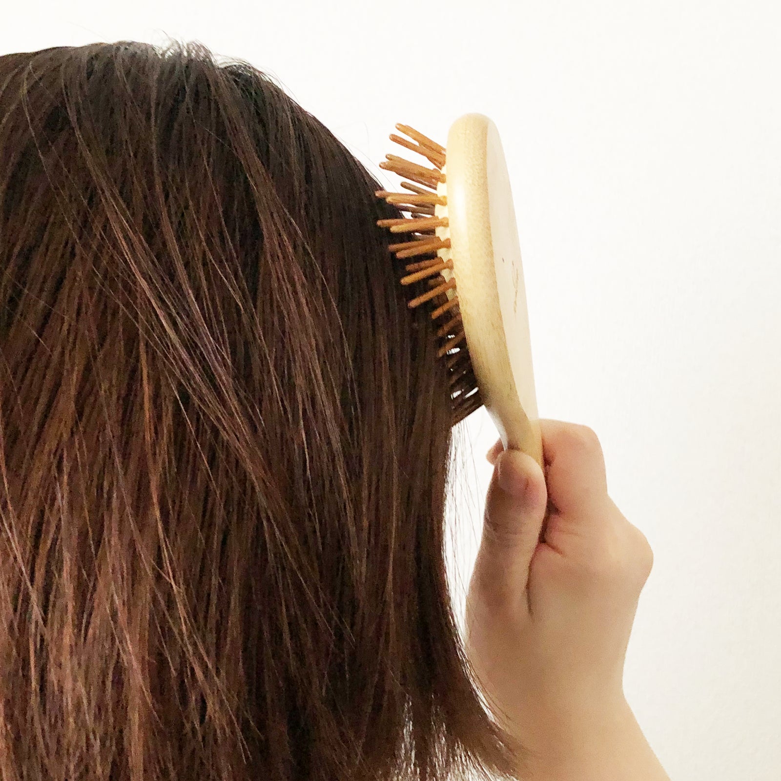 天然竹ヘアブラシmedium ブラッシング