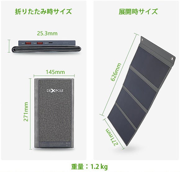 非常時や災害時にも役立つソーラーモバイルバッテリー「DEXPOLE 非常時や災害時にも役立つソーラーモバイルバッテリー「DEXPOLE