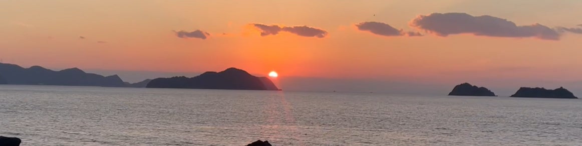 栖原海岸からの夕日