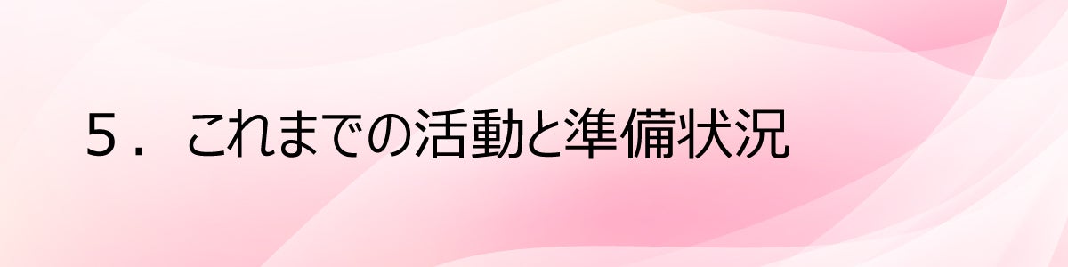 5.これまでの活動と準備状況