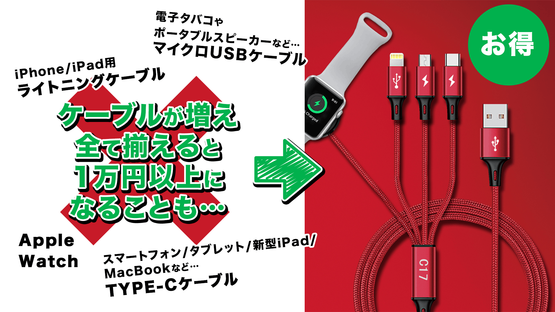 様々なデバイスに充電可能！これひとつでOKな充電ケーブルが日本上陸 