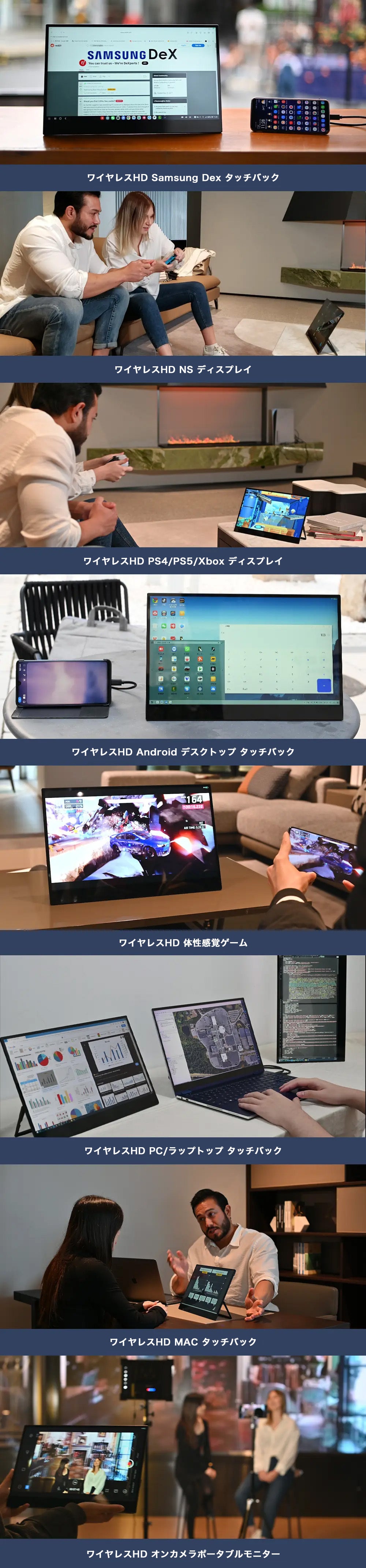 次世代！ ミリ波で繋ぐ最大25mゼロラグワイヤレスHDタッチモニター