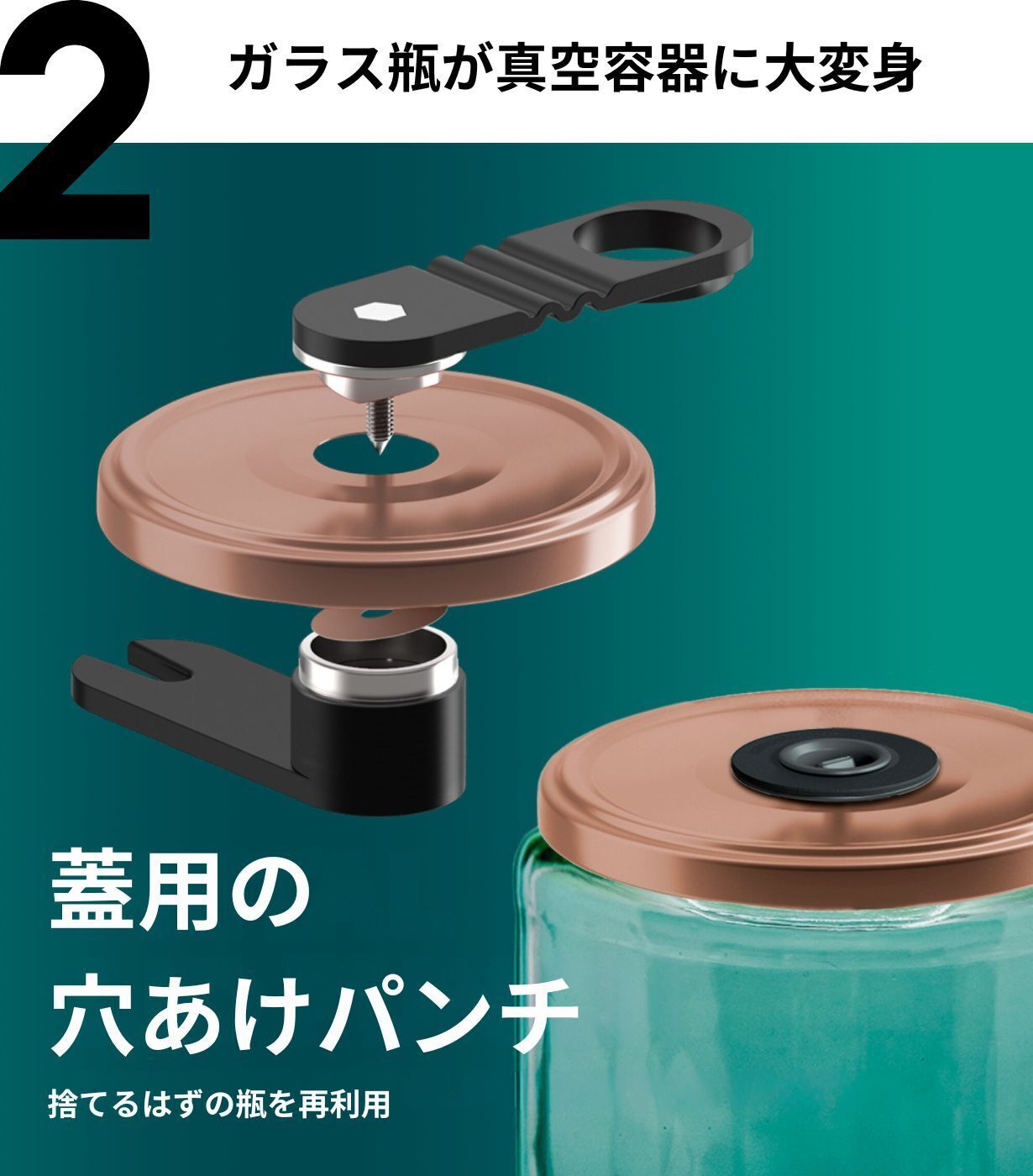 鮮度が最大5倍長持ち！瓶もボトルも使える真空保存ツールセット