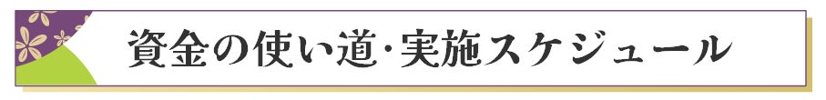 資金の使い道・スケジュール
