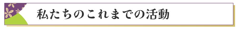 私たちのこれまでの活動