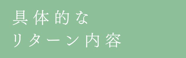 サウナパレオの具体的なリターン内容