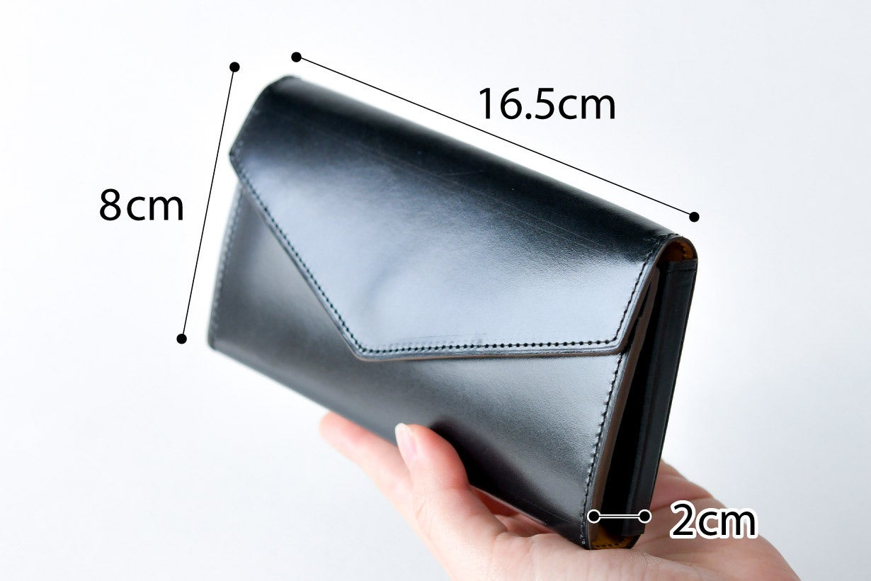 新進工房 極小フラップ長財布 フィセル コンパクト財布 薄型財布 ミニマム財布 財布職人が最小の限界に挑んだフラップ財布「ルガトーレザーで作る極小