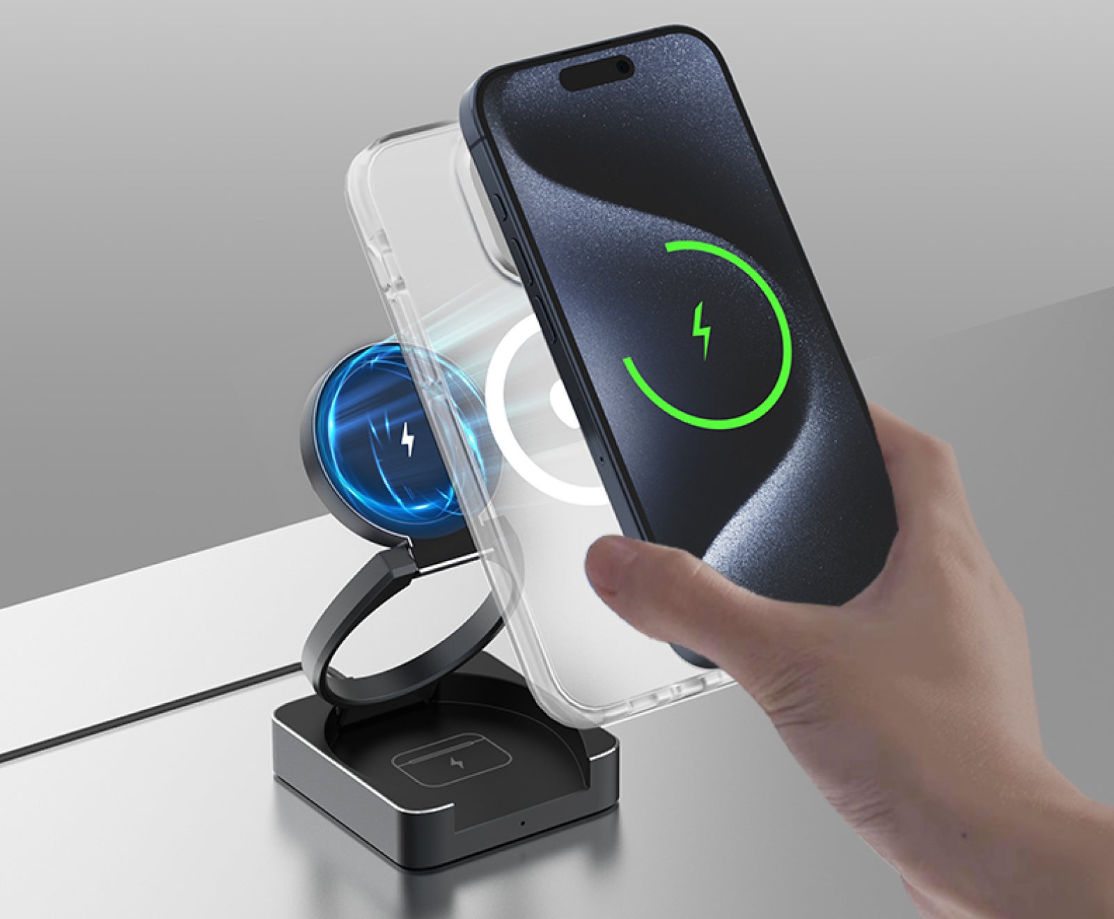 ビジネス・旅行の新常識】次世代規格「Qi2」対応。3in1ワイヤレス充電