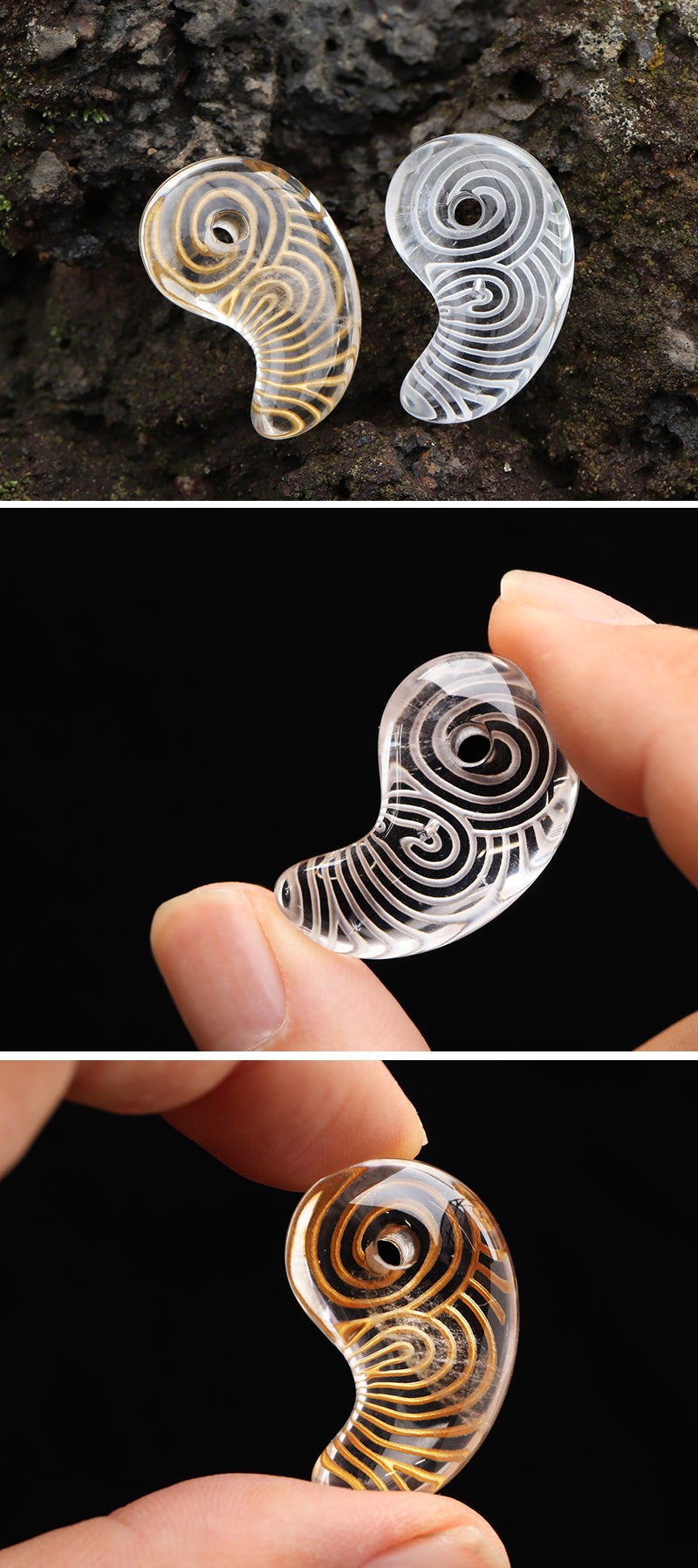 神秘の美しさ】縄文時代の土器文様を水晶に刻む“勾玉” のアミュレット