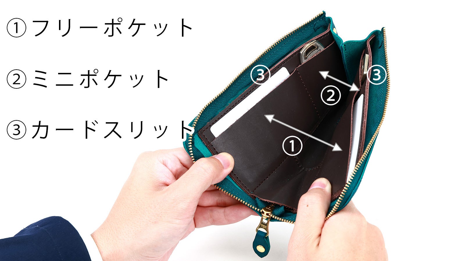 ワンアクションでガバッと開く!! トレーのようなL字長財布『ポッシュL