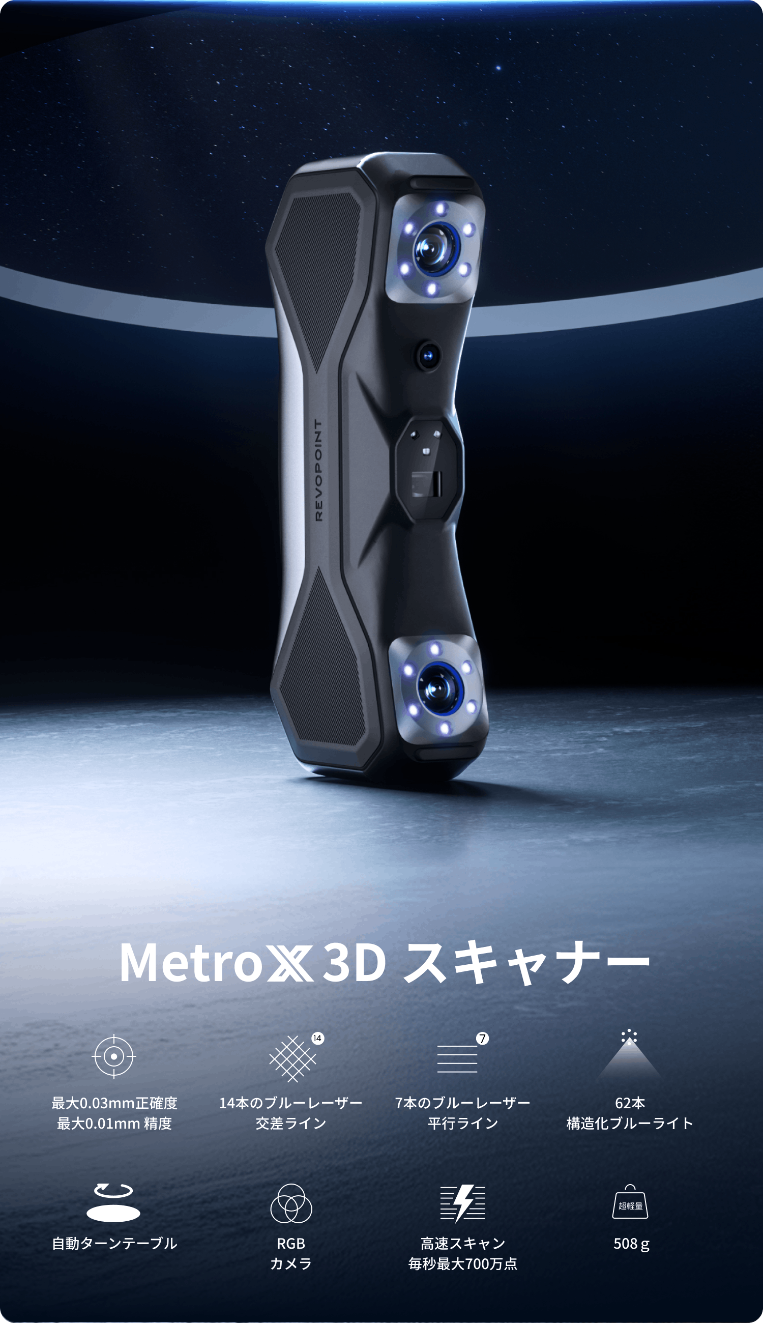 Revopoint MetroX 3Dスキャナー :レーザースキャンニングを革新 Revopoint MetroX 3Dスキャナー :レーザースキャンニングを革新