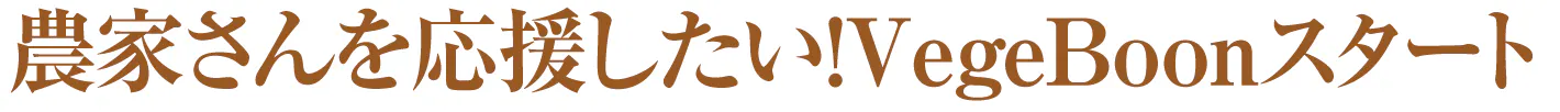 農家さんを応援したい!VegeBoonスタート