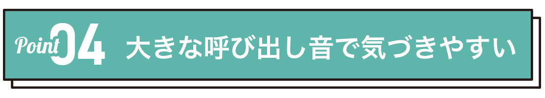 大きな呼び出し音で気づきやすい