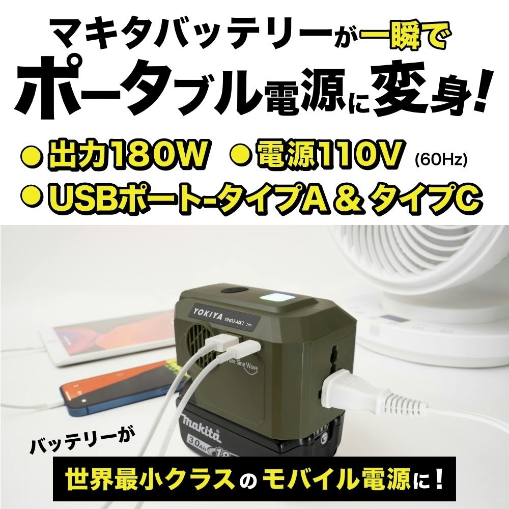 マキタバッテリーが一瞬でポータブル電源に変身！災害時に活躍する正弦波インバーター - CAMPFIRE (キャンプファイヤー)