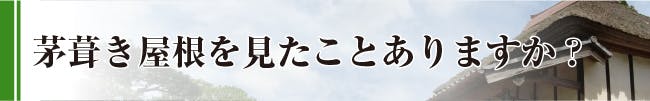 茅葺き屋根って見たことありますか？