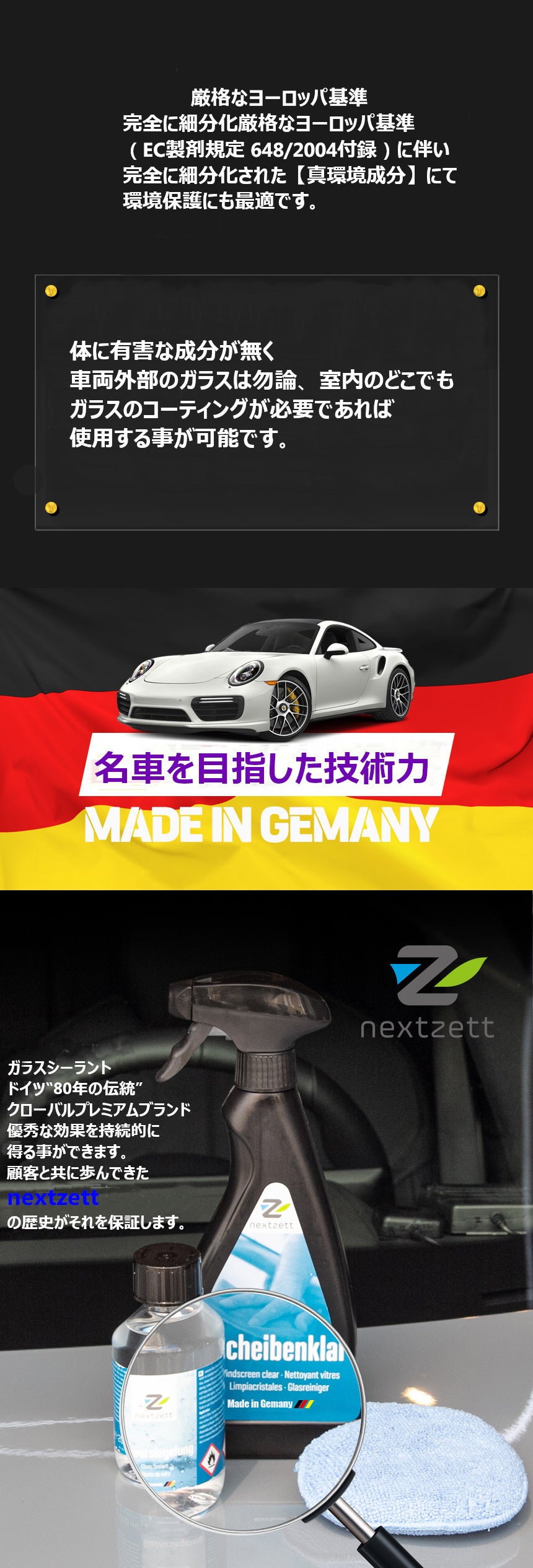 日本発!!ドイツ製超疎水性ガラス撥水コーティング剤!! - CAMPFIRE