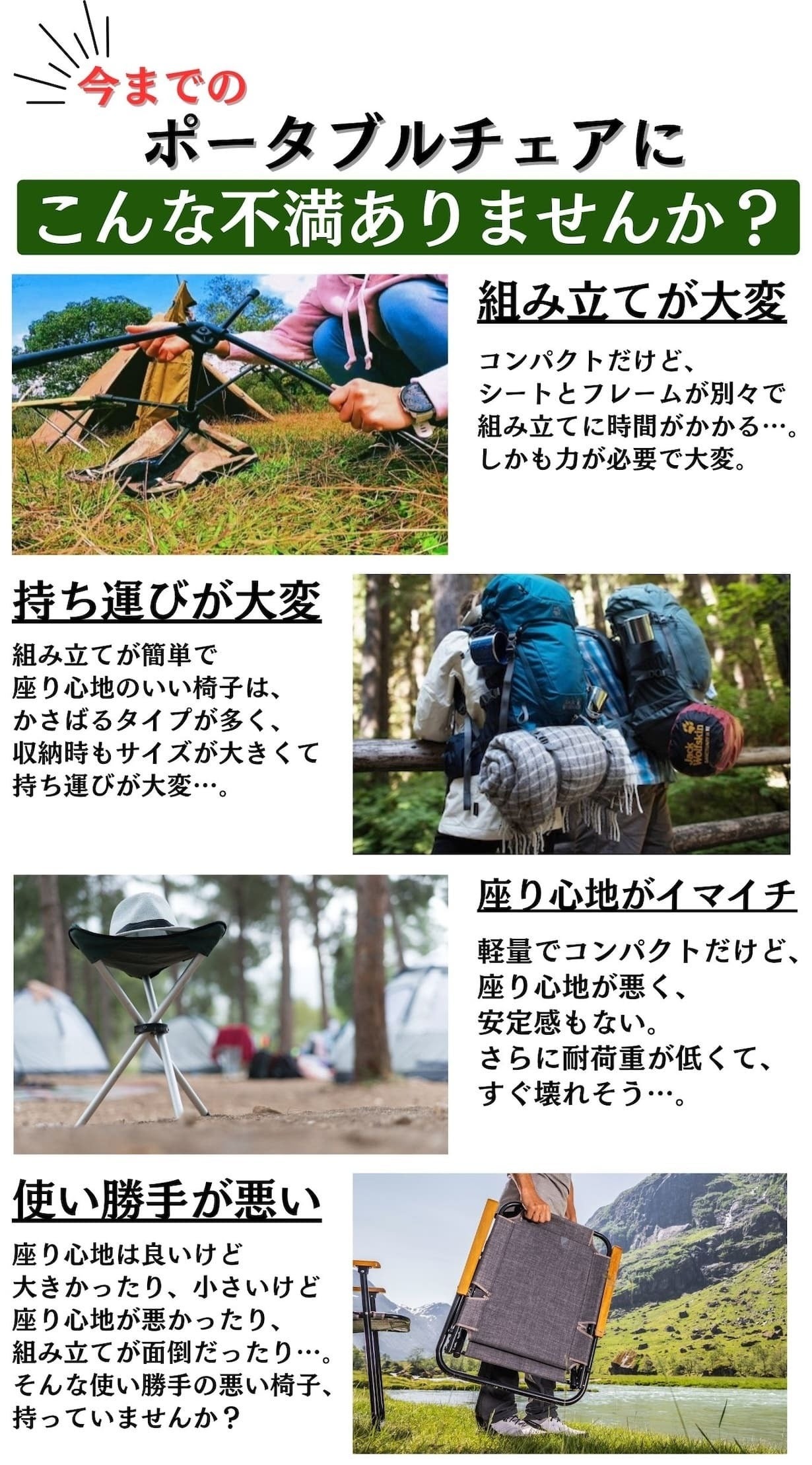 360°回転 折りたたみ椅子 】コンパクト＆簡単組み立て 快適アウトドア