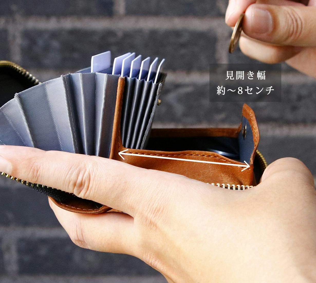 お札は折らず・膨れない新構造を実現したラウンドZIPミニ財布