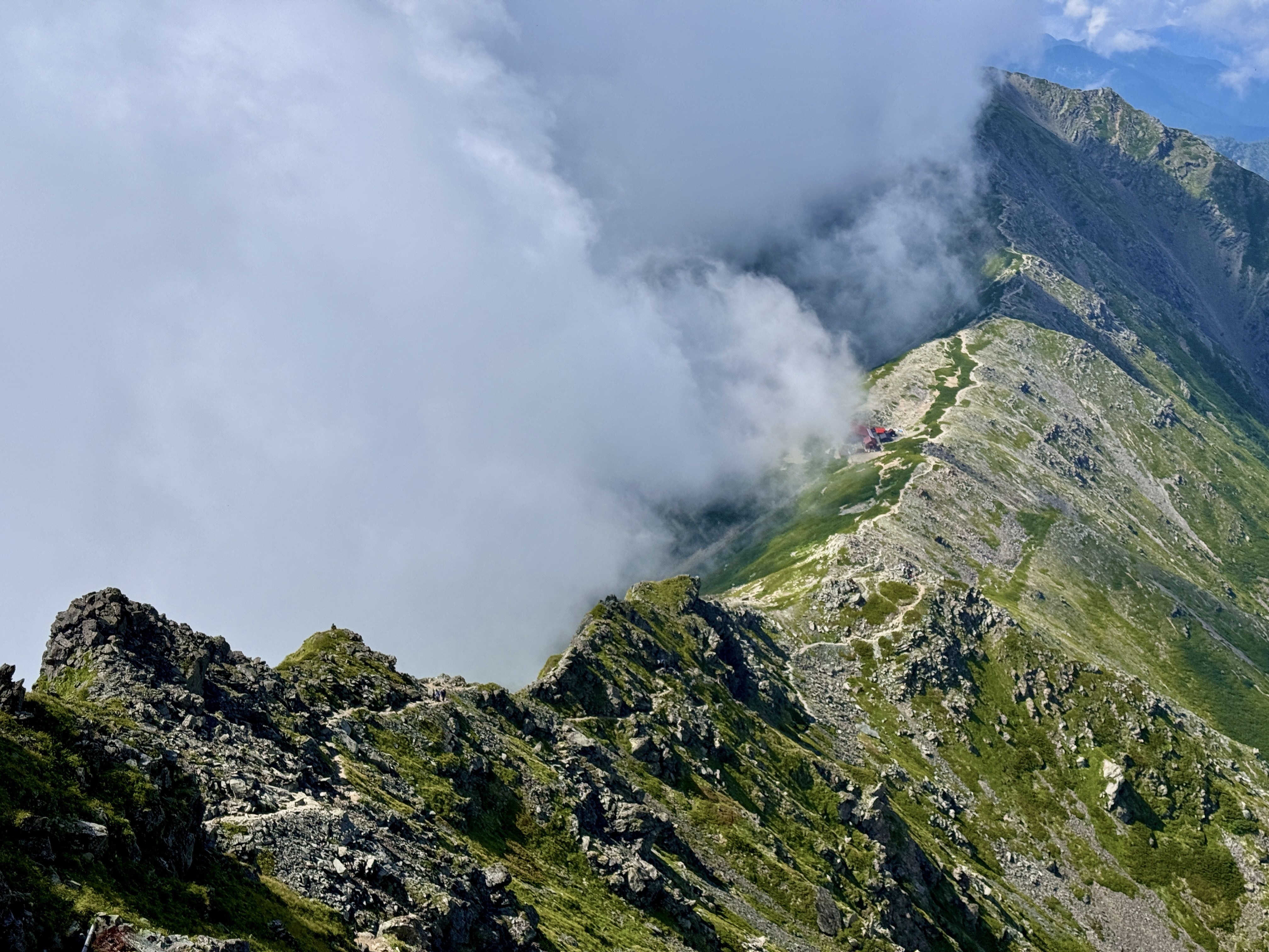 南アルプスの稜線