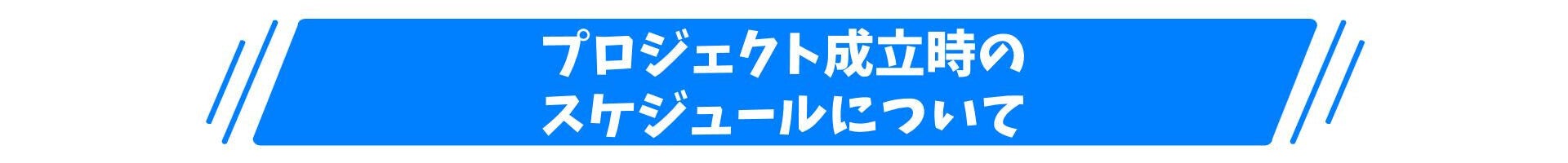 プロジェクト成立時のスケジュールについて
