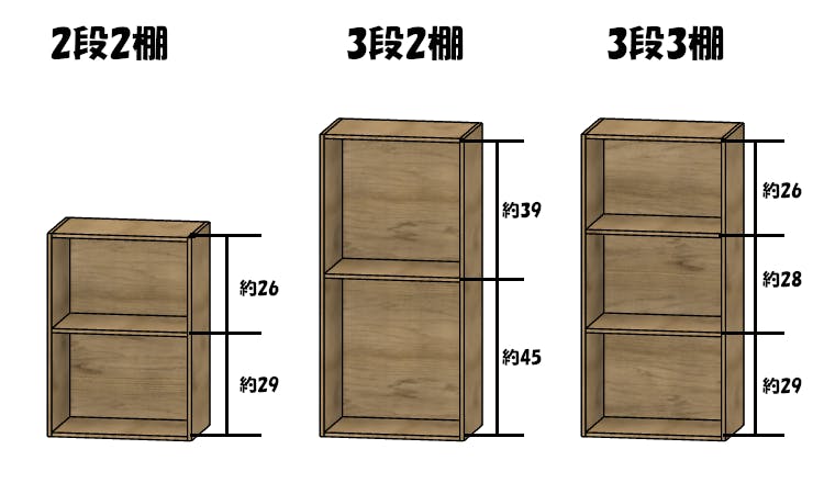 サイズバリエーションの図(基本)