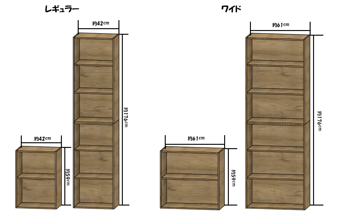 棚サイズ見本(最大、最小)