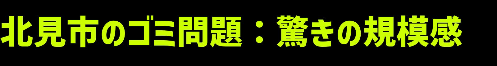 北見市のゴミ問題：驚きの規模感
