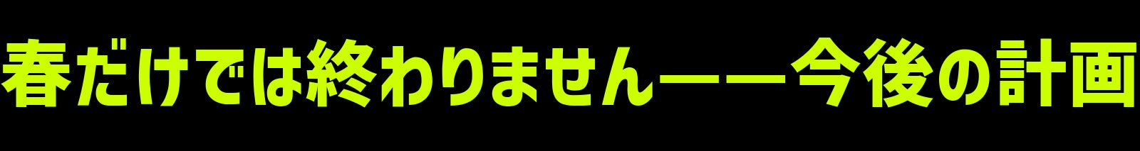 春だけでは終わりません——今後の計画