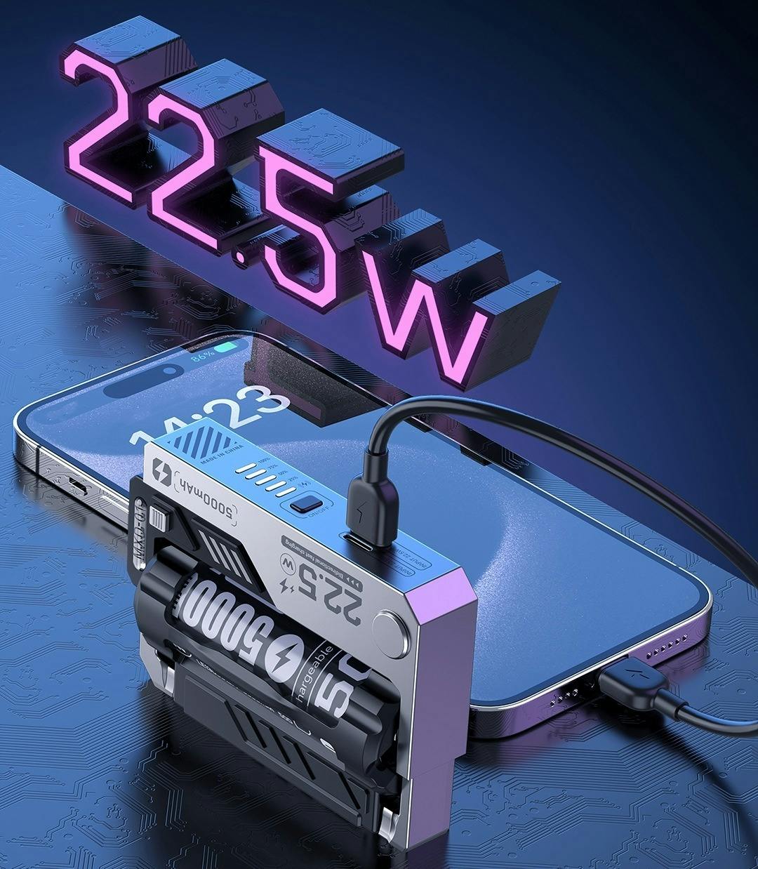 瞬速バッテリー交換＆2WAY充電対応！パワフルな22.5W双方向充電