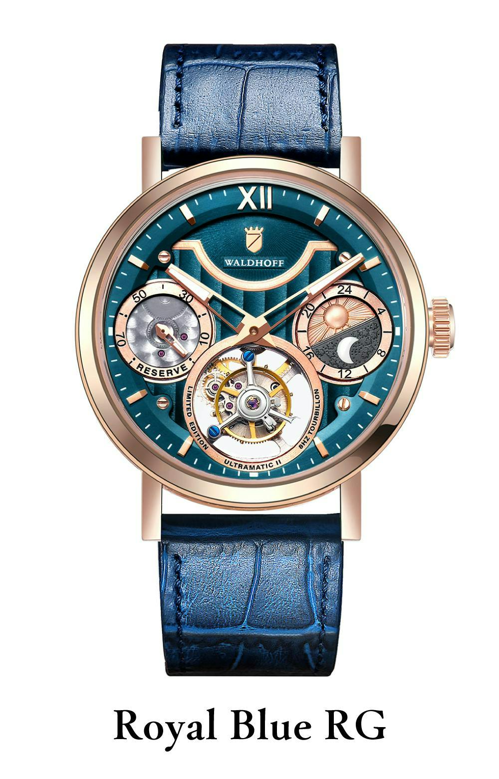 【付属品完備】ヴァルドホフ WALDHOFF ウルトラマチック ゴールドブルー 付属品完備】ヴァルドホフ WALDHOFF ウルトラマチック ゴールドブルー